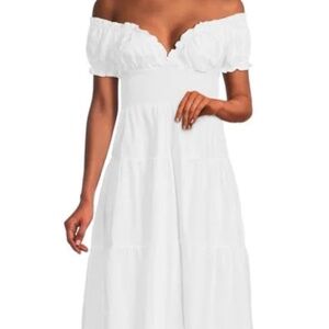 WeWoreWhat Smocked Midi Tiered Dress Size S